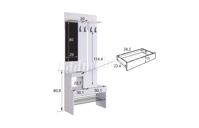 Прихожая К6 Баско (Кашемир/Дуб крафт золотой)