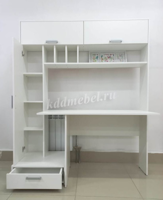 Стол письменный с надстройкой Крафт (Белый)