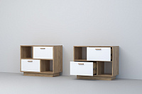 Тумба Эго Т-1 на подиуме (Дуб крафт золотой/Белый глянец) 