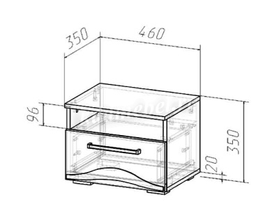 Тумба прикроватная Верона (Венге/Дуб молочный)