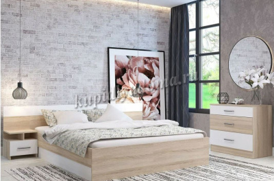 Спальня Уют (Дуб сонома/Белый)