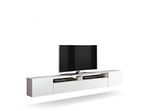Тумба под ТВ Прага (Белый/Белый глянец снег)
