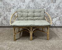 Диван двухместный RJG-Princess (Ротанг №4, ткань JPN DRILL 102)