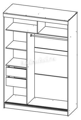 Шкаф-купе Танго лакобель 1500 (Дуб сонома/Бежевый)
