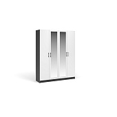 Шкаф 4д с зеркалом Чикаго (Антрацит/Белый)