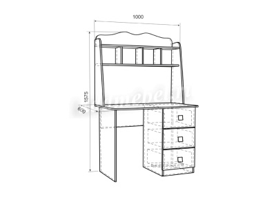 Стол письменный Фэнтези (Рамух белый)