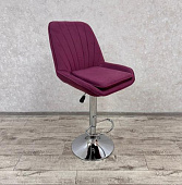 Стул барный Юкки основание № 4 (Хром/Велюр Винный) тип 2
