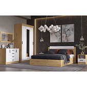 Спальный гарнитур Эко 1.4 (Дуб вотан/Белый гладкий)