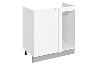Шкаф рабочий под мойку угл. Фьюжн 42.64 L800 левый (1 дв. гл.) (Белый эмаль)