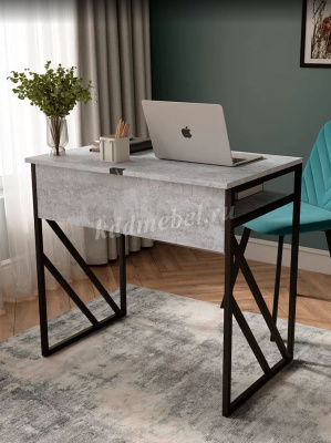 Стол письменный Лорена (Цемент светлый/Черный)