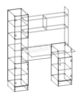 Стол компьютерный ПКС-6 (Дуб сонома/Белый глянец)