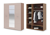Шкаф Симба 3-х створчатый (Ясень шимо темный/Кофе с молоком)