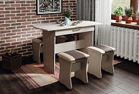 Обеденная группа Бон тип 2 (Дуб сонома/Шоколад/Бежевый к/з)