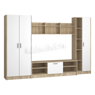 Гостиная Глория ТВА (Дуб сонома/Белый)