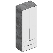 Шкаф 2-ств Лео-2 с ящиками (Айрон рок/Софт айс)