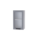 Шкаф верхний со стеклом 4ВС кухня Кампео (Белый/Гранит софт матовый)