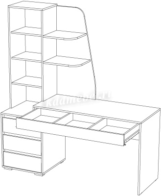 Компьютерный стол Пифагор (Цемент светлый/Цемент темный)