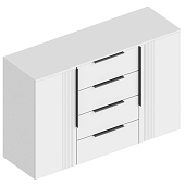 Комод Вита 2ств. 4 ящика (Белый лофт/Софт айс)