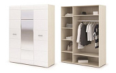 Шкаф Симба 3-х створчатый (Дуб белфорт/Белый глянец)
