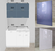 Кухня Ксения 1,1 МДФ Белый (Сизый/Белый)