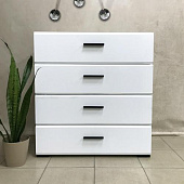 Комод Йорк 4 ящика (Белый жемчуг/Белый глянец)