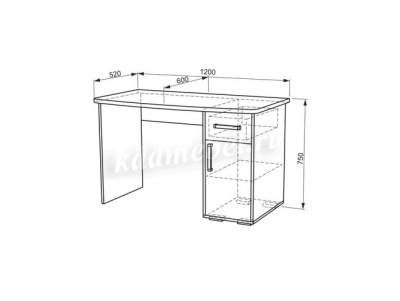 Стол компьютерный 1200 Лайт-1 (Дуб сонома/Белый)
