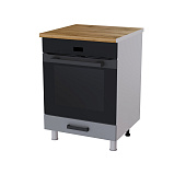 Шкаф нижний духовой 6Д кухня Контемп без столешницы (Дуб сонома/Грей-софт)