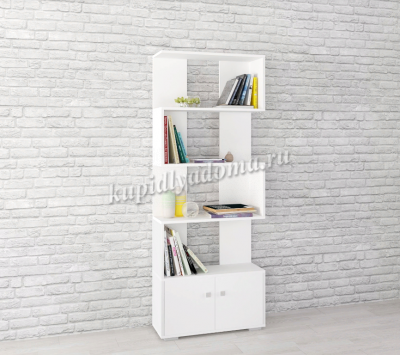 Стеллаж Ромео-2 (Белый древесные поры)