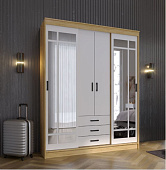 Шкаф-купе Лорд (Дуб вотан/Белый гладкий)