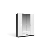 Шкаф 4д 2ящ. с зеркалом МАХ Чикаго (Антрацит/Белый)