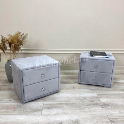 Тумба прикроватная Твист (Микровелюр/Светло-серый)