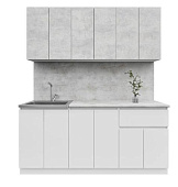 Кухня Лето 1,8 (Белый/Цемент светлый)