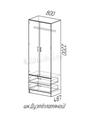 Шкаф Дуэт платяной (Белый)