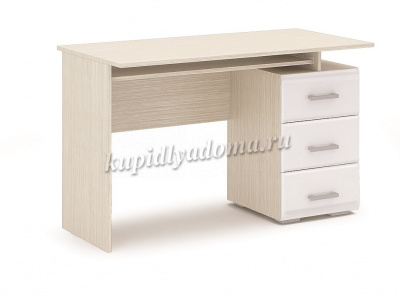 Стол компьютерный Симба (Дуб белфорт/Белый глянец)