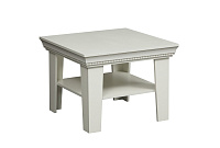 Стол журнальный Эльмира 40.09 (Дуб Белый/Kroning Белая кожа патина)