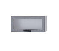 Шкаф верхний со стеклом 8ХС кухня Танго (Белый/Горький шоколад глянец)