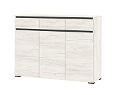 Комод Гретта 3С3Я (Дуб крафт белый/Антрацит)