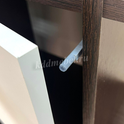 Лайт Стеллаж-1 с фасадами и вставкой (Венге/Белый)