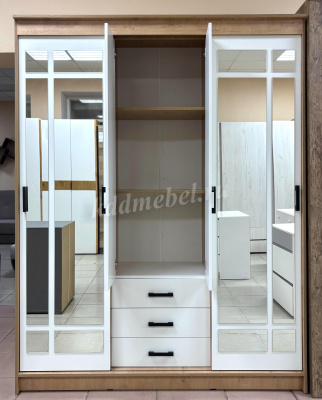 Шкаф-купе Лорд (Дуб вотан/Белый гладкий)