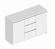 Комод Бьянко 2дв 3 ящика (Белый лофт)