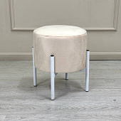 Пуф Ром (Велюр Бежевый/Опора белая)